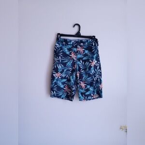 Old Navy Boys Swim Trunks Board Shorts swimsuit floral waves‎  size12 cotton